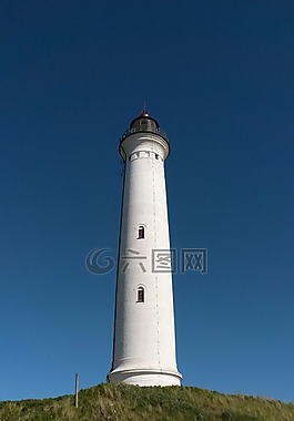 燈塔,白色建筑,丹麥