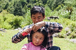 西藏,女孩,父親