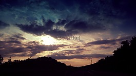 夜晚的天空,天空,云
