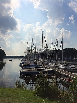 湖,海港,船