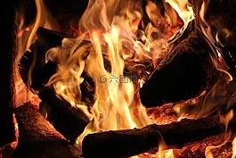 開槍,壁爐,木