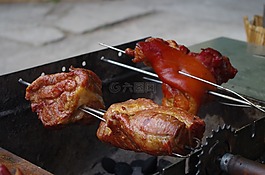 肉,烤架,烘烤