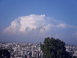 云,天空,城市