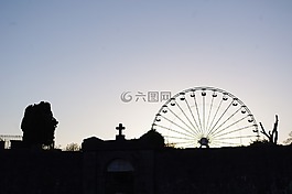 陰影,摩天輪,天空