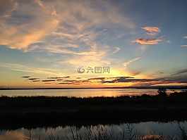 假期,日落,查看