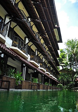 酒店,池,假期