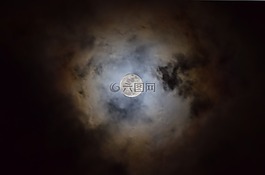 月球,云,天空