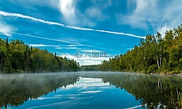 水,藍(lán)色的天空,自然