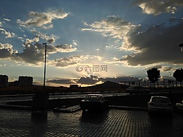 太陽能,云,日落
