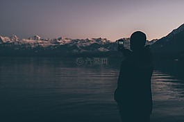 黑暗,人,男子