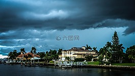 佛罗里达,暴风雨的乌云,自然