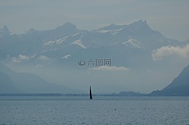 帆船,日內(nèi)瓦,湖