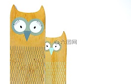 猫头鹰,抽象,木