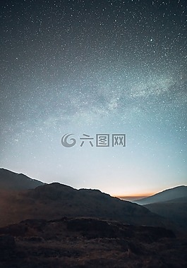 山,高原,夜