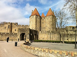 carcassone,城堡,法国
