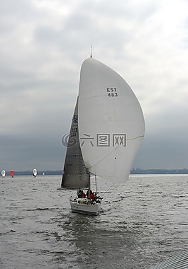 帆船,船,運動