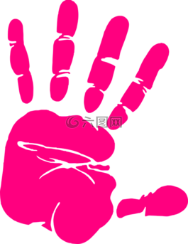 手,打印,粉红色
