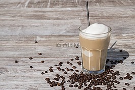 冰的咖啡,咖啡,喝