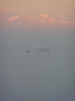 喜馬拉雅山,日落,印度