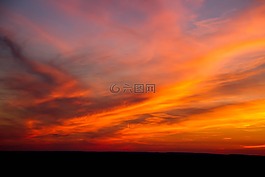 日落,霞光,紅色