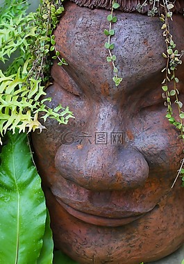 雕塑,石面,臉