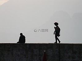 旅游信息,背光,碼頭