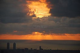 巴塞羅那,黎明,地平線