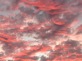 天空,粉红色,云