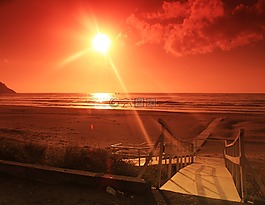 太陽,海灘,假期