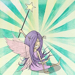 仙女,女孩,藍(lán)色