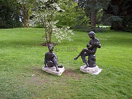 雕塑,花園,雕像
