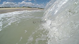 波,海灘,水