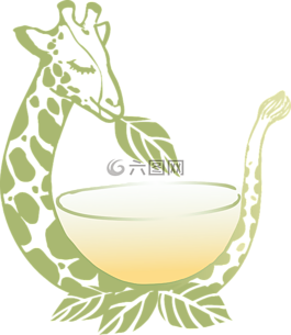 長頸鹿,動物,茶