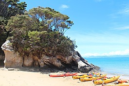 夏,海灘,石