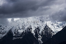 雪山,云,登山