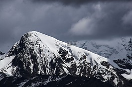 雪山,云,登山