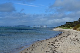 海灘,海岸線,自然