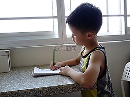 寫作,男孩,兒童