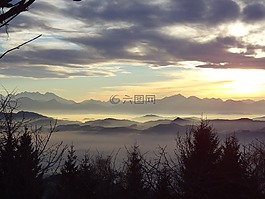 冬天,云,景觀