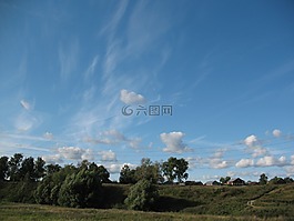 天空,云,藍色