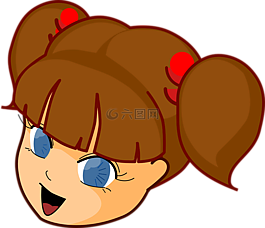 女孩,頭,漫畫(huà)