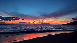 海灘,黃昏,浪漫