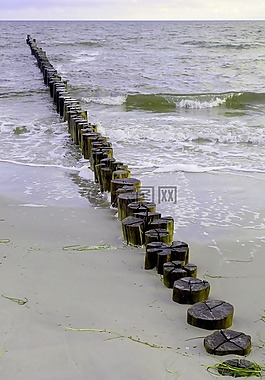 海,壩,波