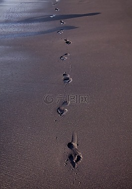 尺寸,海灘,痕跡