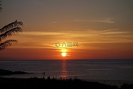 海灘,太陽,海