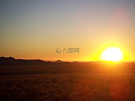 日落,沙漠,非洲