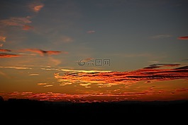 日落,傍晚的天空,紅色