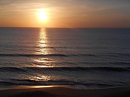 日出,海,海灘