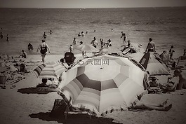 海灘,假日,沙灘