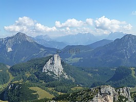 山,徒步旅行,奧地利